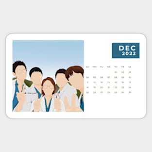 Calendar 2022 December with Korean Dramas Sticker